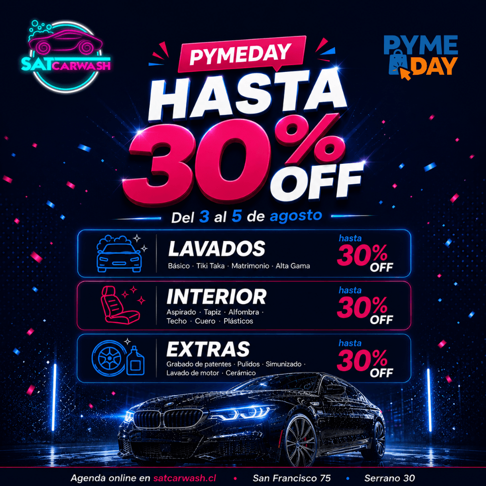 PymeDay — Hasta 30% OFF en lavados, interior y extras
